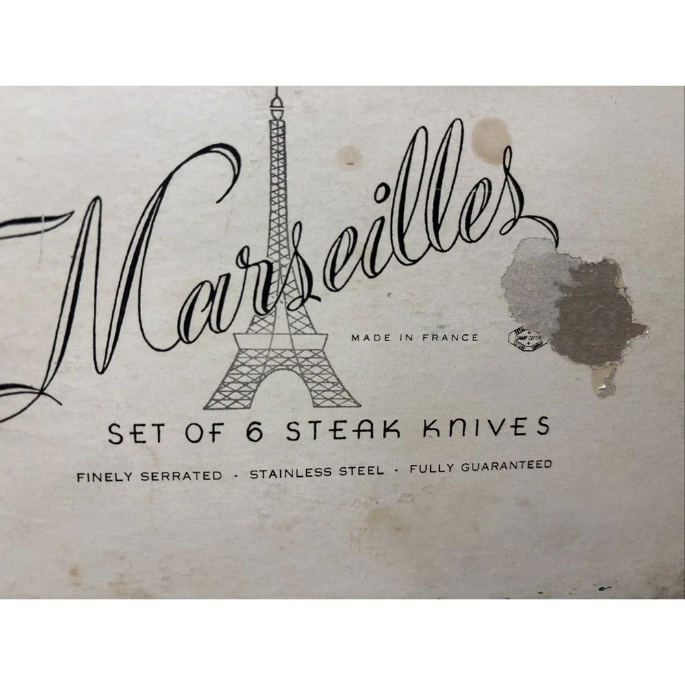 Vtg Royal Brand Steak Knives Made In Marseilles France Stainless Steel Set Of 6